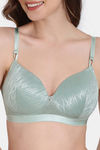 Zivame Coral Glaze Padded Non Wired 3/4Th Coverage Lace Bra - Granite Green — thumbnail 4
